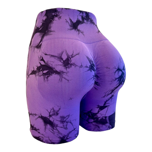 seamless purple scrunch booty active shorts